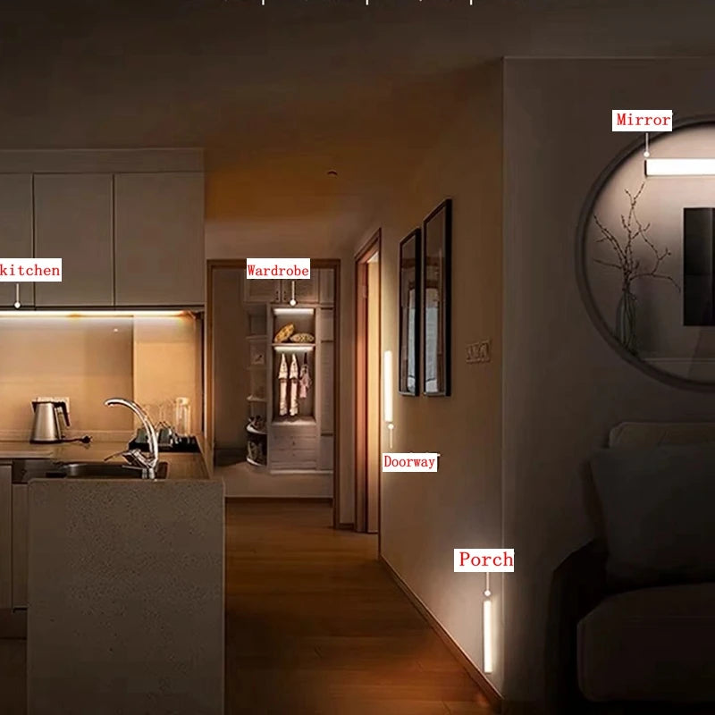 Automatically illuminates when approached | Rechargeable sensor light (no wiring required, with dimming function)
